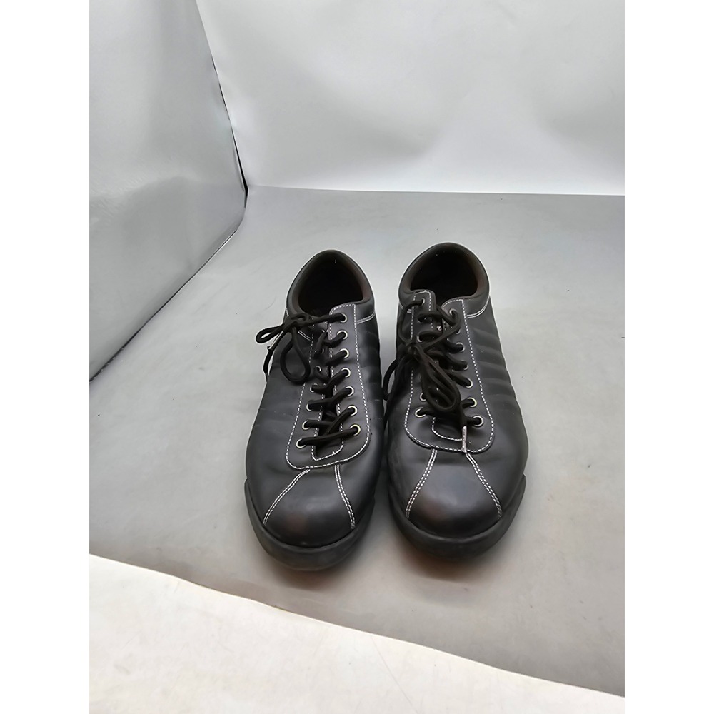 Brunswick Hawk Mens Bowling Shoes Black White Stitching Size 10.5 Non-Marking